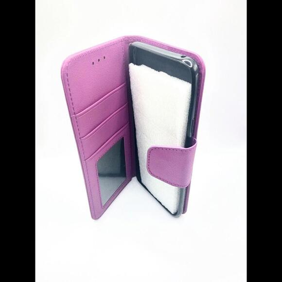 Samsung Galaxy S9 Plus Purple Leather Flip Wallet Case - Picture 3 of 3